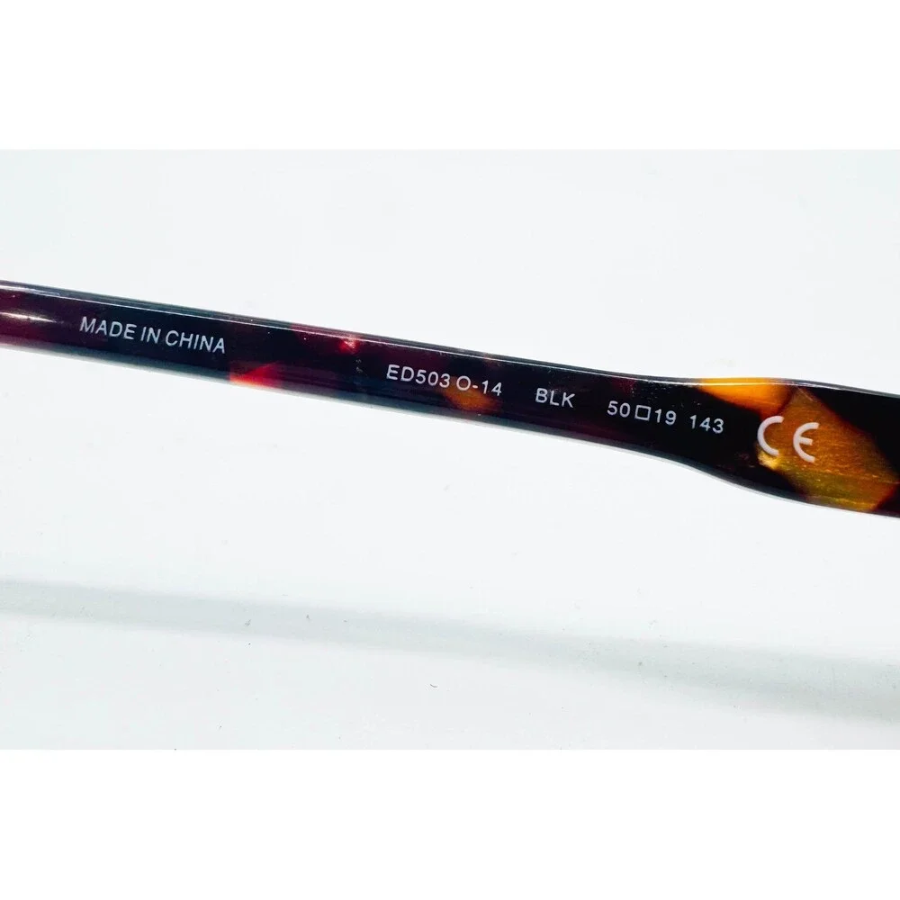 Ellen DeGeneres Eyeglass Frames Womens Black Tortoise Round ED503 50-19-143